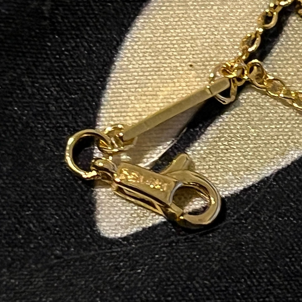 Celine Triomphe Pearl Chain Bracelet Gold Plated 7” Adjustable Dainty Designer - Picture 9 of 10